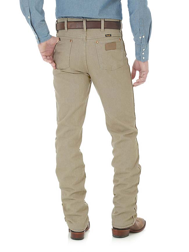Wrangler 0936TAN Mens Cowboy Cut Slim Fit Jeans Prewashed Tan  front view. If you need any assistance with this item or the purchase of this item please call us at five six one seven four eight eight eight zero one Monday through Saturday 10:00a.m EST to 8:00 p.m EST