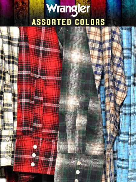 Assorted Wrangler Mens Plaid Long Sleeve Flannel Shirt 75098AA Wrangler - J.C. Western® Wear. If you need any assistance with this item or the purchase of this item please call us at five six one seven four eight eight eight zero one Monday through Saturday 10:00a.m EST to 8:00 p.m EST