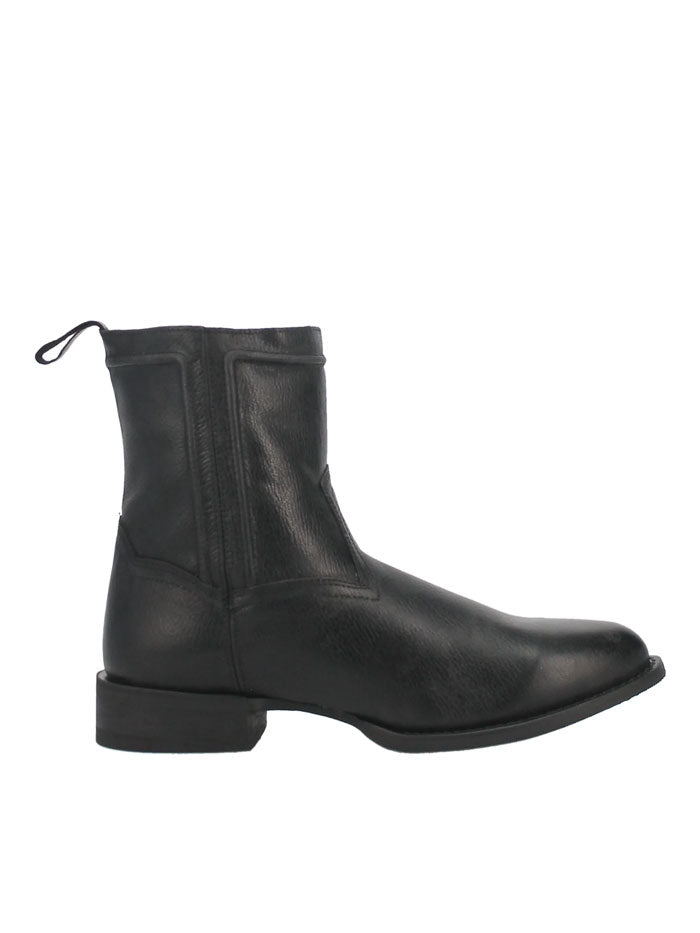 Laredo 62080 Mens Lonnie Zipper Leather Boot Black side / front view. If you need any assistance with this item or the purchase of this item please call us at five six one seven four eight eight eight zero one Monday through Saturday 10:00a.m EST to 8:00 p.m EST