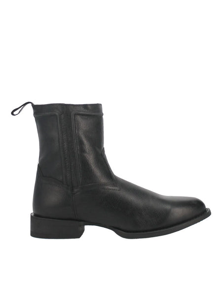Laredo 62080 Mens Lonnie Zipper Leather Boot Black side view. If you need any assistance with this item or the purchase of this item please call us at five six one seven four eight eight eight zero one Monday through Saturday 10:00a.m EST to 8:00 p.m EST