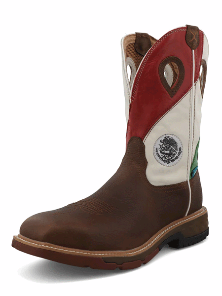 Twisted X MXBAW03 Mens Waterproof Alloy Toe Western Work Boot Copper Brown front and side view. If you need any assistance with this item or the purchase of this item please call us at five six one seven four eight eight eight zero one Monday through Saturday 10:00a.m EST to 8:00 p.m EST