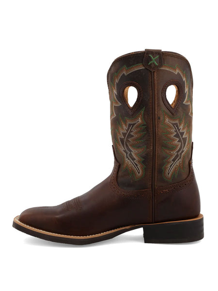 Twisted X MRS0069 Mens Ruff Stock Work Boot Smoky Chocolate & Tobacco side view. If you need any assistance with this item or the purchase of this item please call us at five six one seven four eight eight eight zero one Monday through Saturday 10:00a.m EST to 8:00 p.m EST