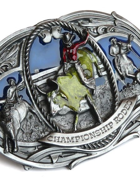 Championship Rodeo USA Made Oversized Belt Buckle J-180 close up