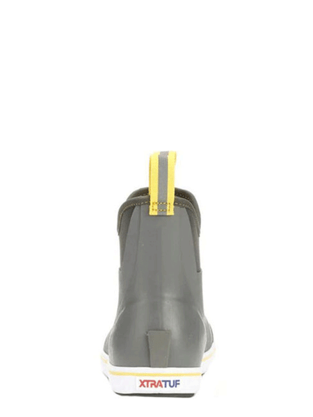 Xtratuf 22735 Mens Ankle Deck Boot Gray back view. If you need any assistance with this item or the purchase of this item please call us at five six one seven four eight eight eight zero one Monday through Saturday 10:00a.m EST to 8:00 p.m EST