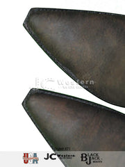 Black Jack ST871-53 Mens Giraffe Western Boots Safari Tan toe view. If you need any assistance with this item or the purchase of this item please call us at five six one seven four eight eight eight zero one Monday through Saturday 10:00a.m EST to 8:00 p.m EST