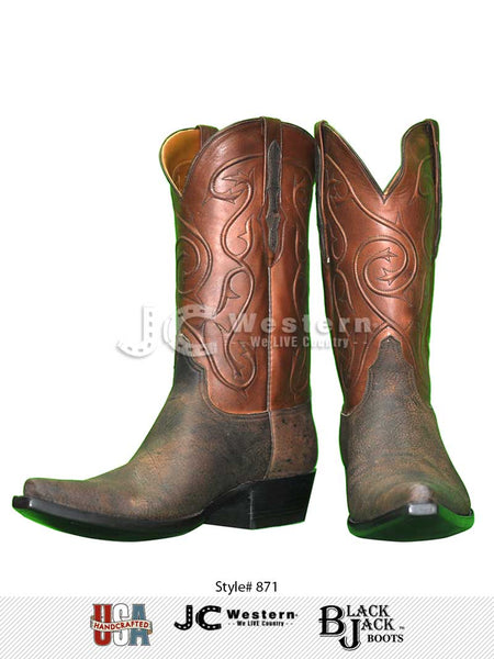 Black Jack ST871-53 Mens Giraffe Western Boots Safari Tan side and front view. If you need any assistance with this item or the purchase of this item please call us at five six one seven four eight eight eight zero one Monday through Saturday 10:00a.m EST to 8:00 p.m EST