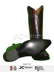 Black Jack 7126 Mens Alligator Tail Western Boots Black Cherry sole view. If you need any assistance with this item or the purchase of this item please call us at five six one seven four eight eight eight zero one Monday through Saturday 10:00a.m EST to 8:00 p.m EST