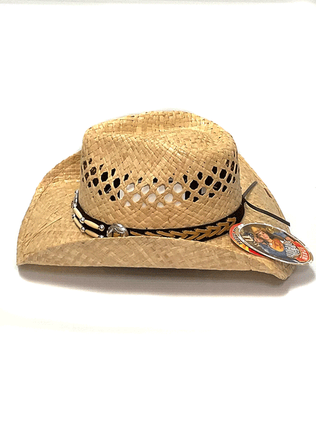 Bullhide ASHLAND 2126 Genuine Panama Hat Natural side view. If you need any assistance with this item or the purchase of this item please call us at five six one seven four eight eight eight zero one Monday through Saturday 10:00a.m EST to 8:00 p.m EST