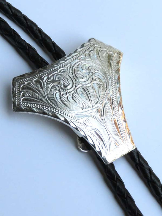 Double S 22150 Western Scroll Bolo Tie Silver alternate front view. If you need any assistance with this item or the purchase of this item please call us at five six one seven four eight eight eight zero one Monday through Saturday 10:00a.m EST to 8:00 p.m EST