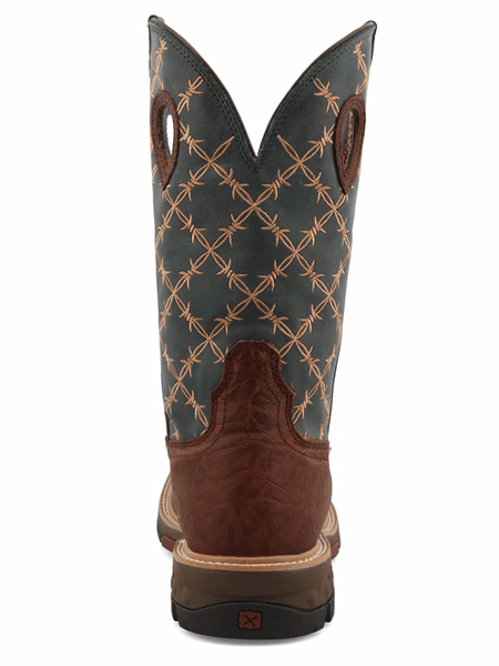 Twisted X MXB0005 Mens Western Work Boot Mocha & Slate back view. If you need any assistance with this item or the purchase of this item please call us at five six one seven four eight eight eight zero one Monday through Saturday 10:00a.m EST to 8:00 p.m EST