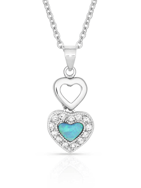 Montana Silversmiths NC2537 Womens River Lights in Love Necklace Silver front view. If you need any assistance with this item or the purchase of this item please call us at five six one seven four eight eight eight zero one Monday through Saturday 10:00a.m EST to 8:00 p.m EST