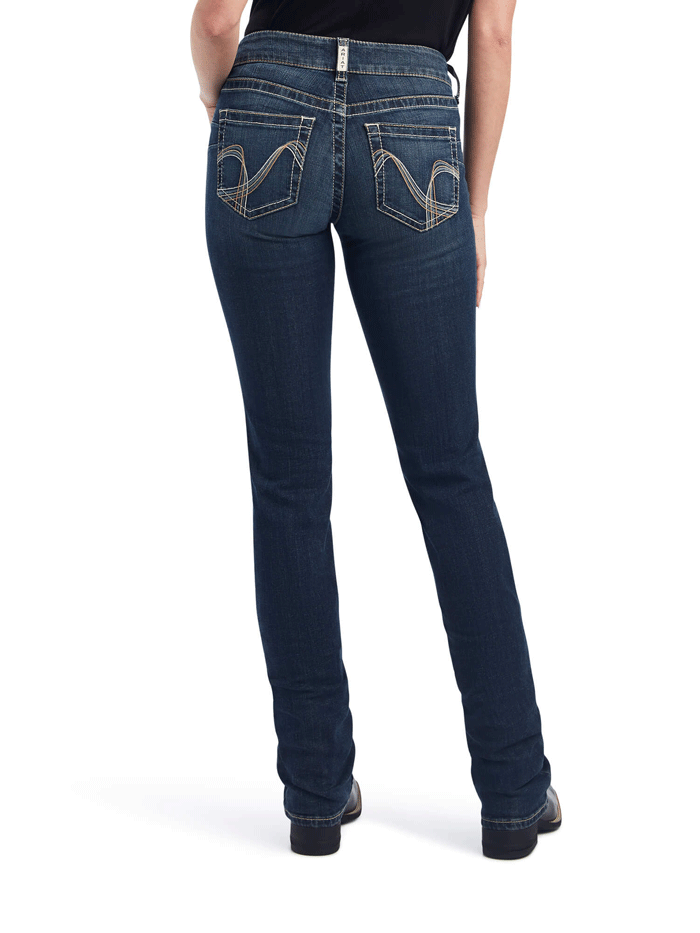 Ariat 10042182 Womens REAL Freesia Straight Jean Pasadena front view. If you need any assistance with this item or the purchase of this item please call us at five six one seven four eight eight eight zero one Monday through Saturday 10:00a.m EST to 8:00 p.m EST