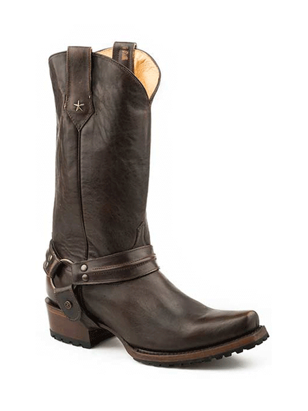 Roper 09-020-7755-1734 Mens Plain Ole Harness Lug Boots Brown side-front view. If you need any assistance with this item or the purchase of this item please call us at five six one seven four eight eight eight zero one Monday through Saturday 10:00a.m EST to 8:00 p.m EST