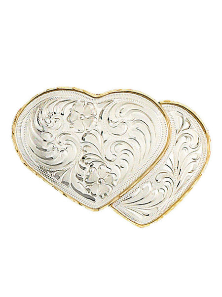 Western Express FR-896 Heart German Silver Belt Buckle Silver front view