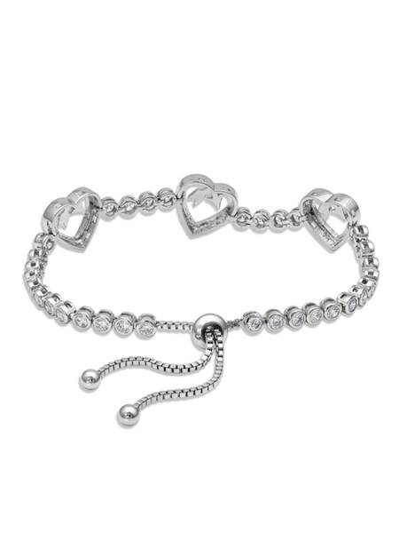 Montana Silversmiths BC3949 Womens  Follow Your Arrow Heart Bolo Bracelet Silver back view. If you need any assistance with this item or the purchase of this item please call us at five six one seven four eight eight eight zero one Monday through Saturday 10:00a.m EST to 8:00 p.m EST