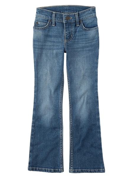 Wrangler 112321496 Girls Boot Cut Jean Jasmine front view. If you need any assistance with this item or the purchase of this item please call us at five six one seven four eight eight eight zero one Monday through Saturday 10:00a.m EST to 8:00 p.m EST