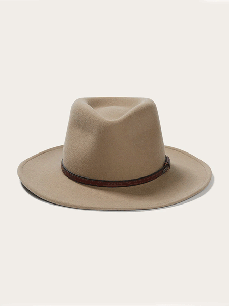 Stetson TWBOZE-8130MU Bozeman Outdoor Crushable Felt Hat Mushroom full front view. If you need any assistance with this item or the purchase of this item please call us at five six one seven four eight eight eight zero one Monday through Saturday 10:00a.m EST to 8:00 p.m EST