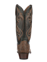 Lucchese M3238.74 Mens Mingus Safari Shark Boots Black back view. If you need any assistance with this item or the purchase of this item please call us at five six one seven four eight eight eight zero one Monday through Saturday 10:00a.m EST to 8:00 p.m EST