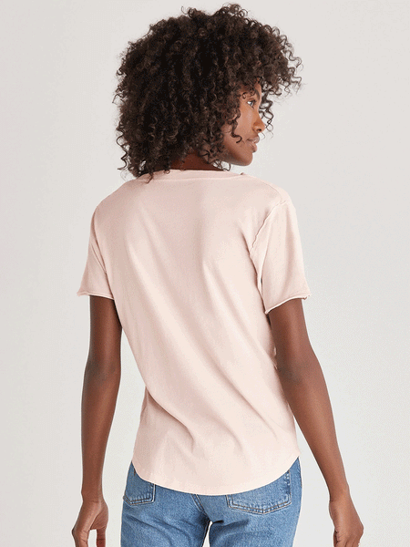 Z Supply ZT201273-PSK Womens ORGANIC COTTON Relaxed-Fit Tee Pink Sky back view. If you need any assistance with this item or the purchase of this item please call us at five six one seven four eight eight eight zero one Monday through Saturday 10:00a.m EST to 8:00 p.m EST