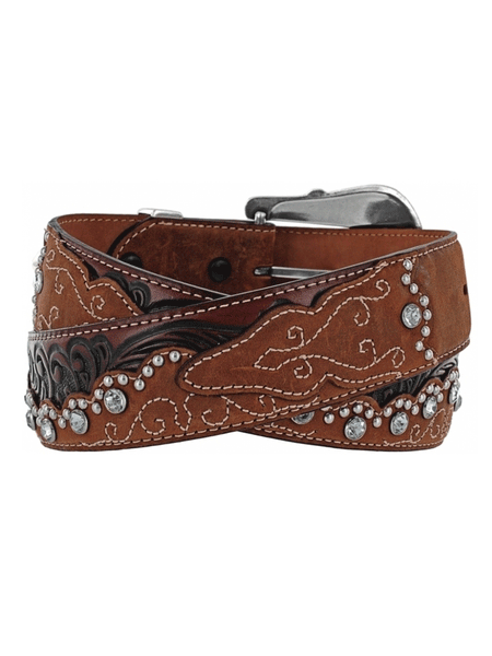 Tony Lama C50499 Womens Kaitlyn Crystal Western Leather Belt Brown back view. If you need any assistance with this item or the purchase of this item please call us at five six one seven four eight eight eight zero one Monday through Saturday 10:00a.m EST to 8:00 p.m EST