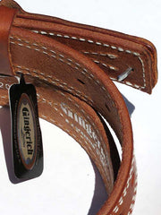 Gingerich 8204 Heavy Duty Leather Mechanic Belt Black Or Brown close up brown