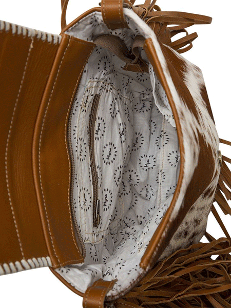 Myra Bag S-6768 Womens Squander Hand Tooled Bag Brown inside view.If you need any assistance with this item or the purchase of this item please call us at five six one seven four eight eight eight zero one Monday through Saturday 10:00a.m EST to 8:00 p.m EST
