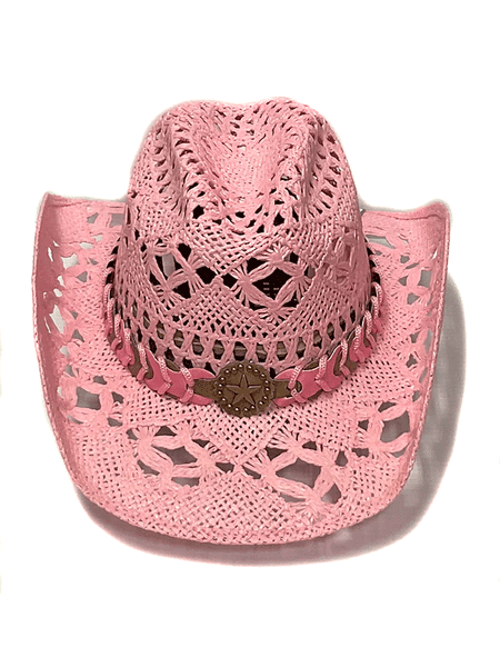 Bullhide NAUGHTY GIRL 2649P Western Straw Hat Pink front view. If you need any assistance with this item or the purchase of this item please call us at five six one seven four eight eight eight zero one Monday through Saturday 10:00a.m EST to 8:00 p.m EST