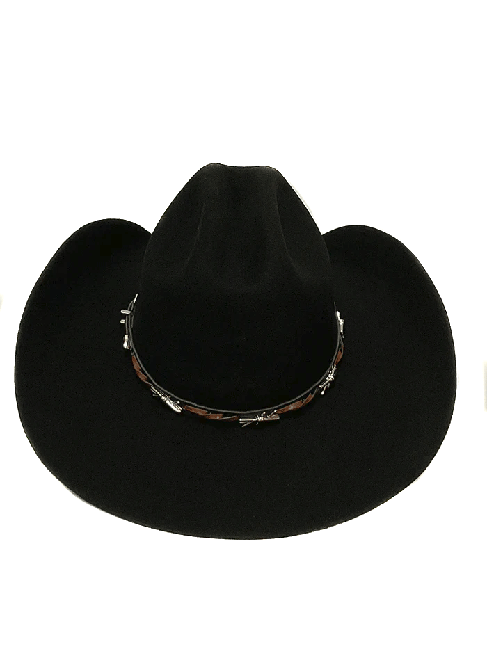 Bullhide BUCKAROO 6X 0320BL Premium Wool Hat Black side and front view. If you need any assistance with this item or the purchase of this item please call us at five six one seven four eight eight eight zero one Monday through Saturday 10:00a.m EST to 8:00 p.m EST