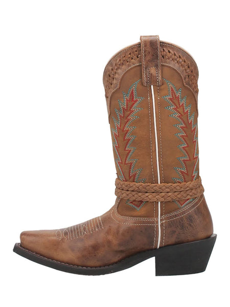 Laredo 51176 Womens Knot In Time Leather Boot Tan side view. If you need any assistance with this item or the purchase of this item please call us at five six one seven four eight eight eight zero one Monday through Saturday 10:00a.m EST to 8:00 p.m EST