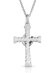 Montana Silversmiths NC5317 Farrier's Faith Cross Necklace Silver back view. If you need any assistance with this item or the purchase of this item please call us at five six one seven four eight eight eight zero one Monday through Saturday 10:00a.m EST to 8:00 p.m EST