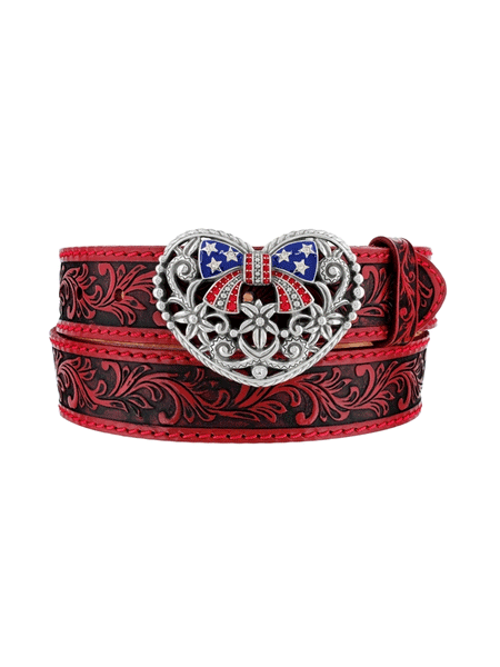 Justin C21337 Womens True Heartland Belt Red front view. If you need any assistance with this item or the purchase of this item please call us at five six one seven four eight eight eight zero one Monday through Saturday 10:00a.m EST to 8:00 p.m EST