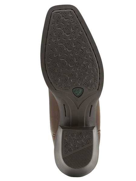 Ariat 10014172 Womens Round Up Square Toe Western Boot Powder Brown sole view. If you need any assistance with this item or the purchase of this item please call us at five six one seven four eight eight eight zero one Monday through Saturday 10:00a.m EST to 8:00 p.m EST