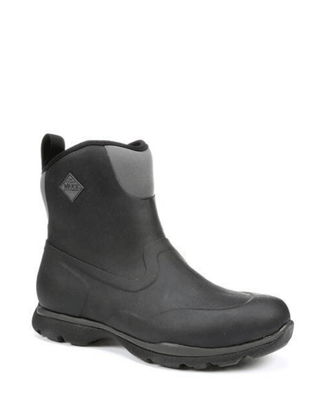 Muck FRMC-000 Men's Excursion Pro Mid Boot Black/Gunmetal front and side view. If you need any assistance with this item or the purchase of this item please call us at five six one seven four eight eight eight zero one Monday through Saturday 10:00a.m EST to 8:00 p.m EST