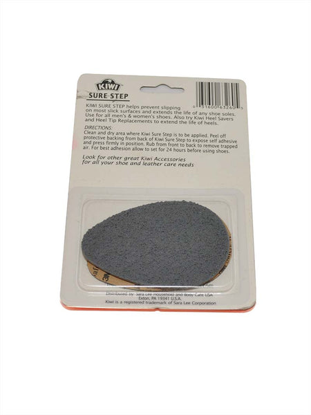 Kiwi Sure Step Non-Skid Pads For Unisex Shoes and Boots back of package. If you need any assistance with this item or the purchase of this item please call us at five six one seven four eight eight eight zero one Monday through Saturday 10:00a.m EST to 8:00 p.m EST