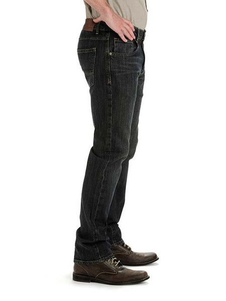 Men's Lee Modern Series Slim Straight Leg Jeans 2013236 Milo side view. If you need any assistance with this item or the purchase of this item please call us at five six one seven four eight eight eight zero one Monday through Saturday 10:00a.m EST to 8:00 p.m EST
