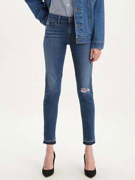 Levi's 195580075 Womens 711 Skinny Ankle Jeans Maui Indigo Medium Wash Front View. If you need any assistance with this item or the purchase of this item please call us at five six one seven four eight eight eight zero one Monday through Saturday 10:00a.m EST to 8:00 p.m EST