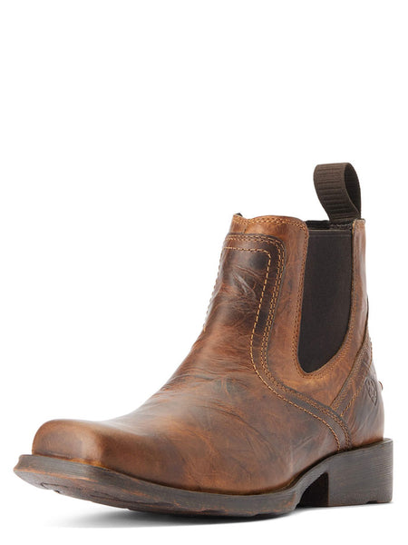 Ariat 10019868 Mens Midtown Rambler Boot Barn Brown side and front view. If you need any assistance with this item or the purchase of this item please call us at five six one seven four eight eight eight zero one Monday through Saturday 10:00a.m EST to 8:00 p.m EST