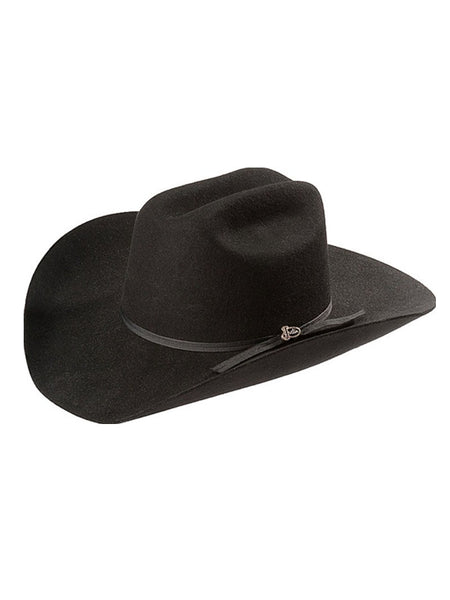 Justin JF0242ROPE 2X Roper Western Felt Hat Black side and front view.If you need any assistance with this item or the purchase of this item please call us at five six one seven four eight eight eight zero one Monday through Saturday 10:00a.m EST to 8:00 p.m EST