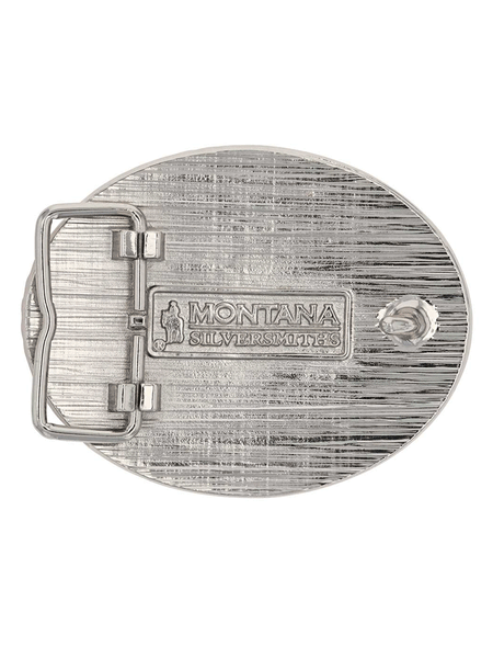 Montana Silversmiths A920 Texas 1836 Attitude Belt Buckle Silver back view. If you need any assistance with this item or the purchase of this item please call us at five six one seven four eight eight eight zero one Monday through Saturday 10:00a.m EST to 8:00 p.m EST
