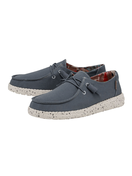 Hey Dude 121412106 Womens Wendy Shoe Sky Blue front and side view pair. If you need any assistance with this item or the purchase of this item please call us at five six one seven four eight eight eight zero one Monday through Saturday 10:00a.m EST to 8:00 p.m EST
