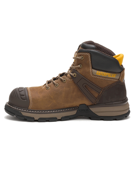 Caterpillar P91218 Mens Excavator Superlite Waterproof Carbon Composite Toe Work Boot Dark Beige inner side view. If you need any assistance with this item or the purchase of this item please call us at five six one seven four eight eight eight zero one Monday through Saturday 10:00a.m EST to 8:00 p.m EST