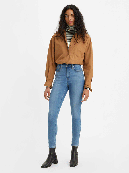 Levi's 188820398 Womens 721 High Rise Skinny Jeans Lapis Air front view. If you need any assistance with this item or the purchase of this item please call us at five six one seven four eight eight eight zero one Monday through Saturday 10:00a.m EST to 8:00 p.m EST