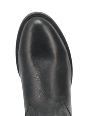 Laredo 62080 Mens Lonnie Zipper Leather Boot Black toe view. If you need any assistance with this item or the purchase of this item please call us at five six one seven four eight eight eight zero one Monday through Saturday 10:00a.m EST to 8:00 p.m EST