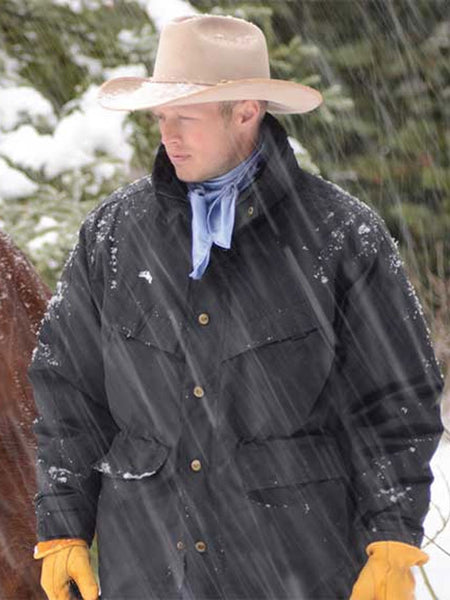 Wyoming Traders Mens OXFORD 3 In 1 Parka Black front view on model. If you need any assistance with this item or the purchase of this item please call us at five six one seven four eight eight eight zero one Monday through Saturday 10:00a.m EST to 8:00 p.m EST