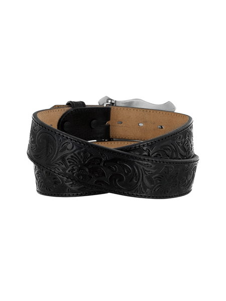 Justin C11193 Mens Classic Longhorn Leather Belt Black back view