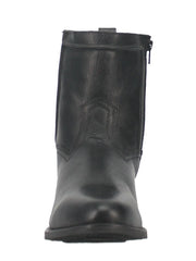 Laredo 62080 Mens Lonnie Zipper Leather Boot Black front view. If you need any assistance with this item or the purchase of this item please call us at five six one seven four eight eight eight zero one Monday through Saturday 10:00a.m EST to 8:00 p.m EST
