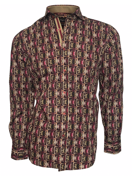 Rangers 255CA01 Rafael Amaya Mens Western Shirt Print Multi Color front view. If you need any assistance with this item or the purchase of this item please call us at five six one seven four eight eight eight zero one Monday through Saturday 10:00a.m EST to 8:00 p.m EST