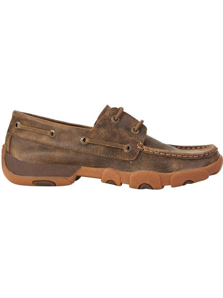 Twisted X WDM0003 Ladies Boat Shoe Driving Moc Bomber side view. If you need any assistance with this item or the purchase of this item please call us at five six one seven four eight eight eight zero one Monday through Saturday 10:00a.m EST to 8:00 p.m EST