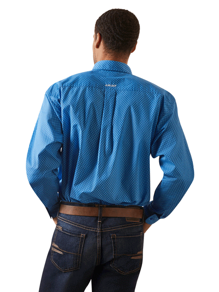 Ariat 10043770 Mens Lloyd Classic Fit Shirt Blue back view. If you need any assistance with this item or the purchase of this item please call us at five six one seven four eight eight eight zero one Monday through Saturday 10:00a.m EST to 8:00 p.m EST