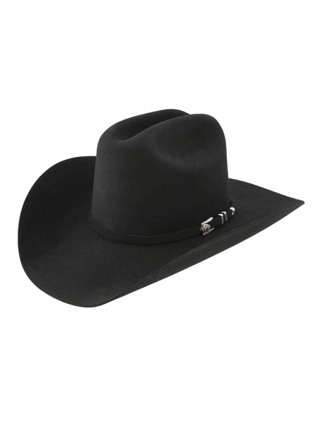 Stetson SBAPCH-754007 Apache 4X Buffalo Felt Hat Black sront and side view. If you need any assistance with this item or the purchase of this item please call us at five six one seven four eight eight eight zero one Monday through Saturday 10:00a.m EST to 8:00 p.m EST